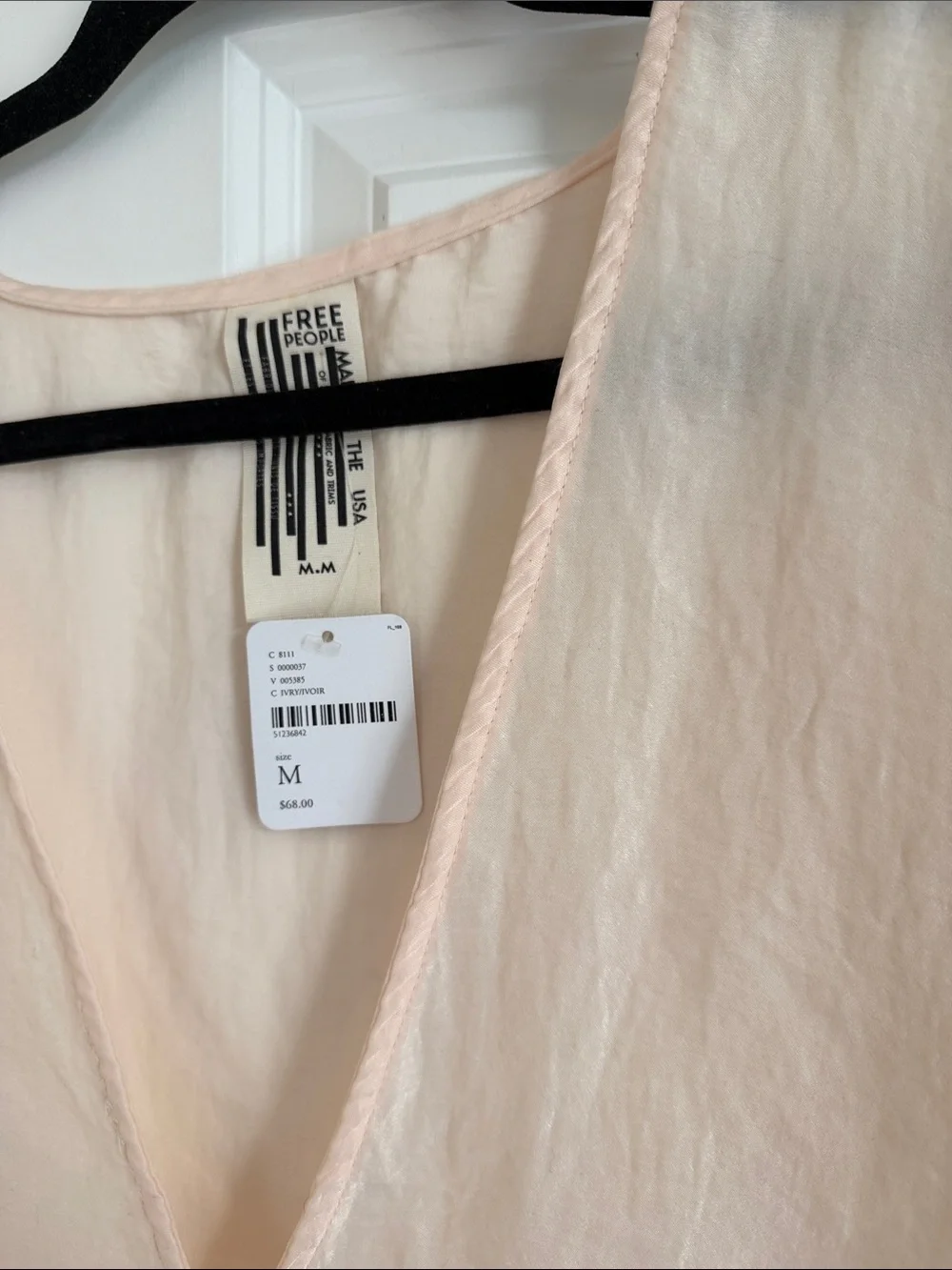 Free People Blush Draped Wrap V-Neck Blouse